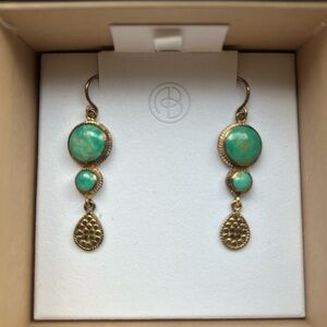 Anna Beck Gold and Turquoise Earrings